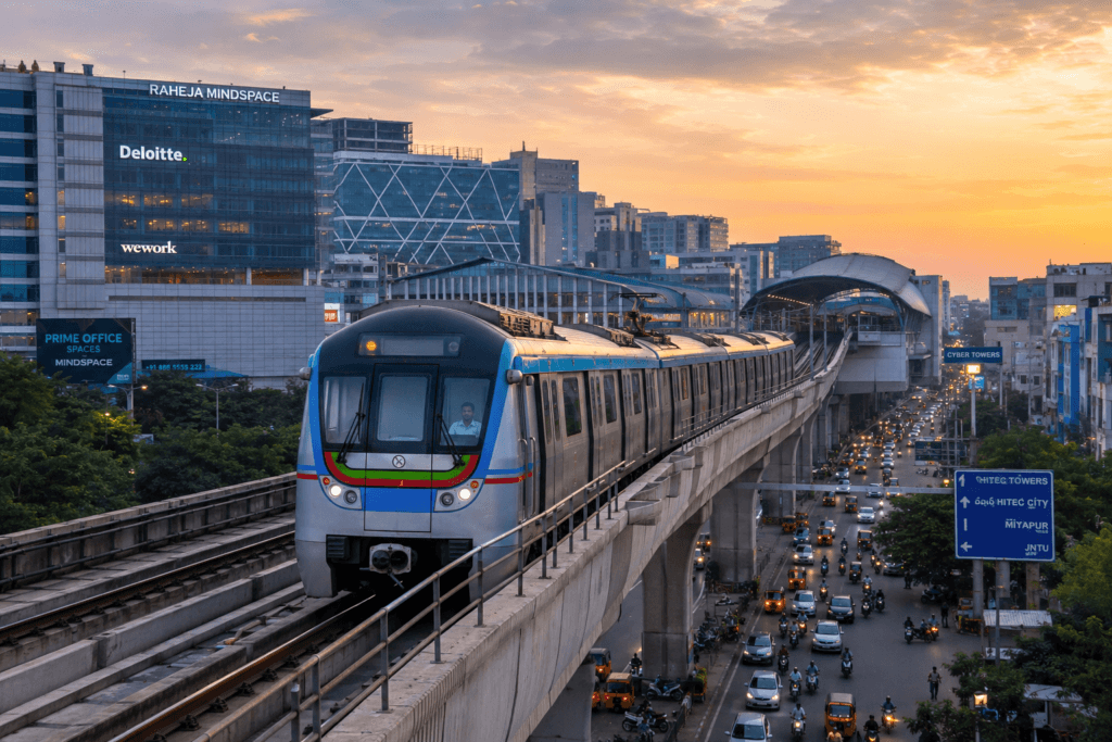 Hyderabad Metro Rail for better Transport.
