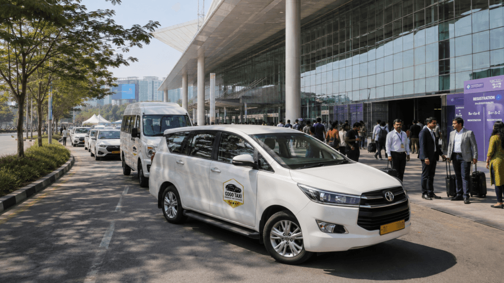Corporate Event Transportation Guide Hyderabad featuring premium corporate shuttle vehicles